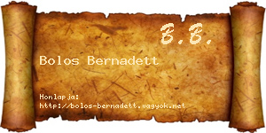 Bolos Bernadett névjegykártya
